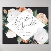 Boho Blooms Wedding Sparkler Sendoff Sign Poster (Voorkant)