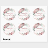 Boho blos flora krans eucalyptus gouden frame clas ronde sticker (Vel)