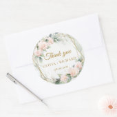 Boho blos groen en goud lijst bruiloft sticker (Envelop)