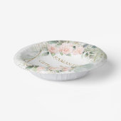 Boho blos rozengoud glitters eucalyptus bruiloft papieren kommen (Gebogen)