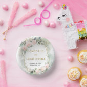 Boho blos rozengoud glitters eucalyptus bruiloft papieren kommen (Feest)