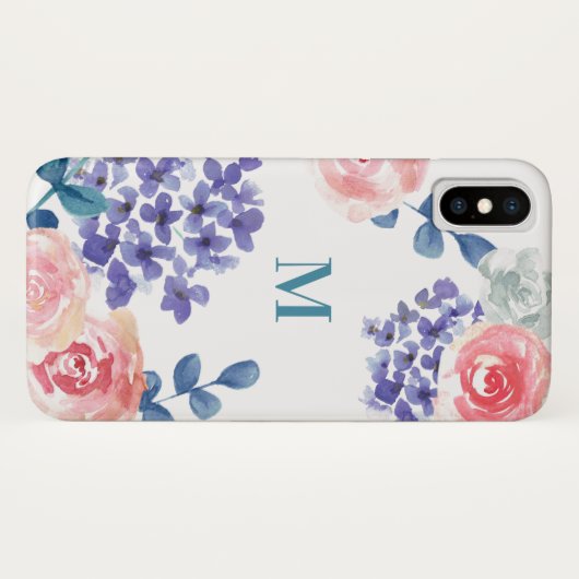 Boho Blossom: Chique monogram florale telefoonhoes Case-Mate iPhone Case (Achterkant (horizontaal))