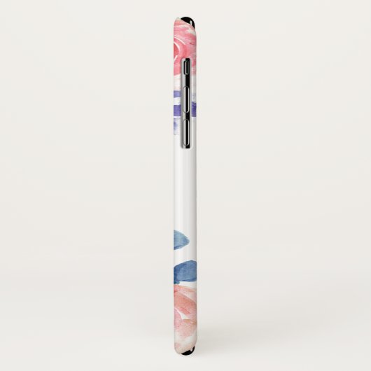 Boho Blossom: Chique monogram florale telefoonhoes Case-Mate iPhone Case (Achterkant/links)