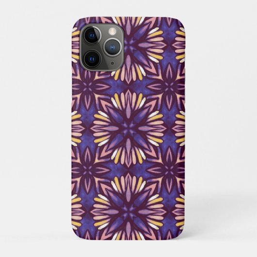 Boho Blossom: Paarse bloemenmotief Case-Mate iPhone Case (Achterkant)