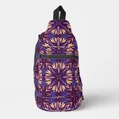 Boho Blossom: Paarse bloemenmotief Duffl Sling Bag (Voorkant)