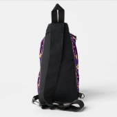 Boho Blossom: Paarse bloemenmotief Duffl Sling Bag (Achterkant)
