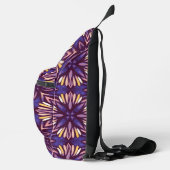 Boho Blossom: Paarse bloemenmotief Duffl Sling Bag (Rechts)