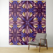 Boho Blossom: Paarse bloemenmotief Wandkleed (In situ)