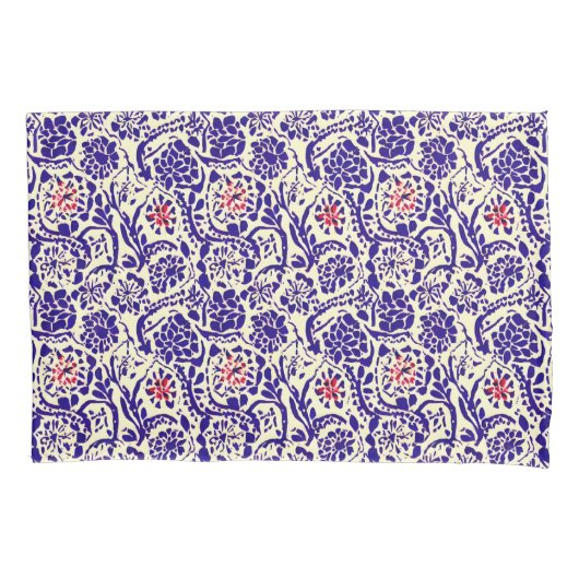 Boho Blue Abstract Floral Kussensloop (Voorkant)