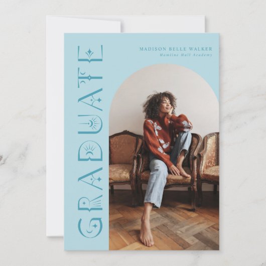 Boho Blue Afstuderen Afstuderen Aankondiging (Voorkant)