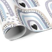 Boho Blue Baby Baby Rainbow Baby shower Gift Cadeaupapier (Rol Hoek)