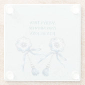 Boho Blue Baby Rattle Glazen Onderzetter (Achterkant)