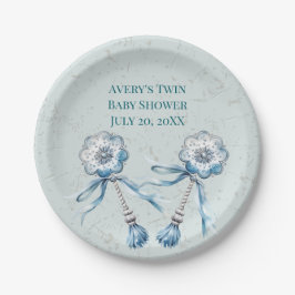 Boho Blue Baby Rattle Papieren Bordje
