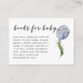 Boho Blue Balloon Baby shower Boekaanvraag Informatiekaartje (Voorkant)