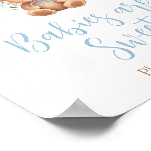 Boho Blue Balloon Beer Baby Baby's zijn zoet Poster (Hoek)