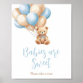 Boho Blue Balloon Beer Baby Baby's zijn zoet Poster (Voorkant)