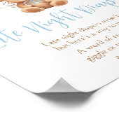 Boho Blue Balloon Beer Baby Late Night Luiers Poster (Hoek)