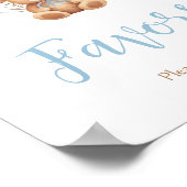 Boho Blue Balloon Beer Baby shower Favorieten Poster (Hoek)