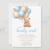 Boho Blue Balloon Beer Baby shower Kaart (Voorkant)