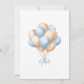 Boho Blue Balloon Beer Baby shower Kaart (Achterkant)