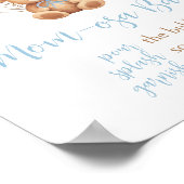 Boho Blue Balloon Beer Baby shower Moeder Osa Bar Poster (Hoek)