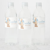Boho Blue Balloon Beer Baby shower Waterfles Etiket (Flessen)