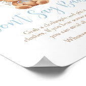 Boho Blue Balloon Beer Baby shower zeg niet Baby Poster (Hoek)