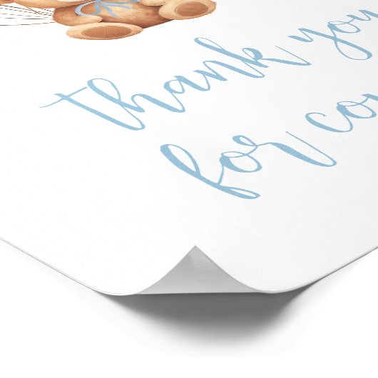 Boho Blue Balloon Beer Bedankt voor uw komst Poster (Hoek)