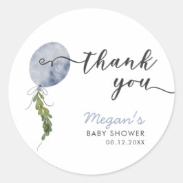 Boho Blue Balloon Garland Baby shower Favor Ronde Sticker