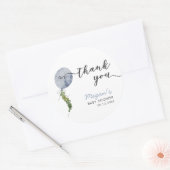 Boho Blue Balloon Garland Baby shower Favor Ronde Sticker (Envelop)