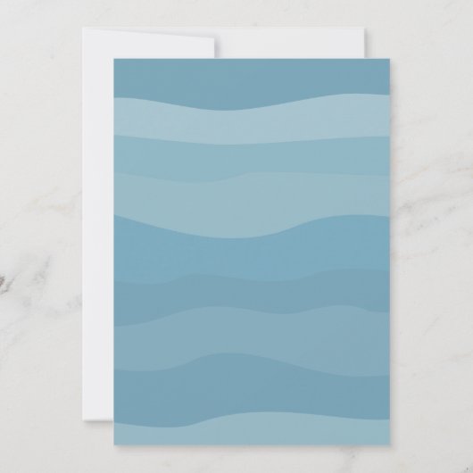 Boho Blue Beach Wedding Invitation Kaart (Achterkant)