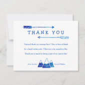 Boho Blue bedankkaart voor Adventure Baby shower (Voorkant)