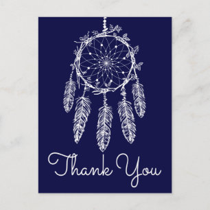 Boho Blue Bedankt Dream Catcher Native American Briefkaart