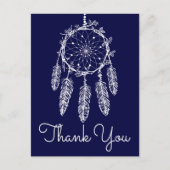Boho Blue Bedankt Dream Catcher Native American Briefkaart (Voorkant)