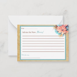 Boho Blue Beer Baby shower Advies voor mama Kaart Notitiekaartje