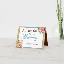 Boho Blue Beer Baby shower Advies voor mama tafel Kaart