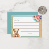 Boho Blue Beer Baby shower Beste Baby Kaarten Notitiekaartje (Voorkant / Achterkant in situ)