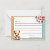 Boho Blue Beer Baby shower Beste Baby Kaarten Notitiekaartje (Voorkant)