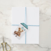 Boho Blue Beer Baby shower Cadeaulabel (Met Touw)