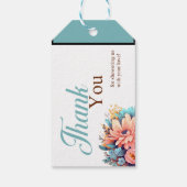 Boho Blue Beer Baby shower Cadeaulabel (Achterkant)