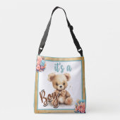 Boho Blue Beer Baby shower Crossbody Tas (Achterkant)