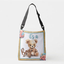 Boho Blue Beer Baby shower Crossbody Tas