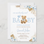 Boho Blue Beer Baby shower Kaart (Voorkant)