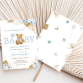 Boho Blue Beer Baby shower Kaart