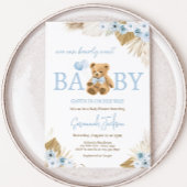 Boho Blue Beer Baby shower Kaart