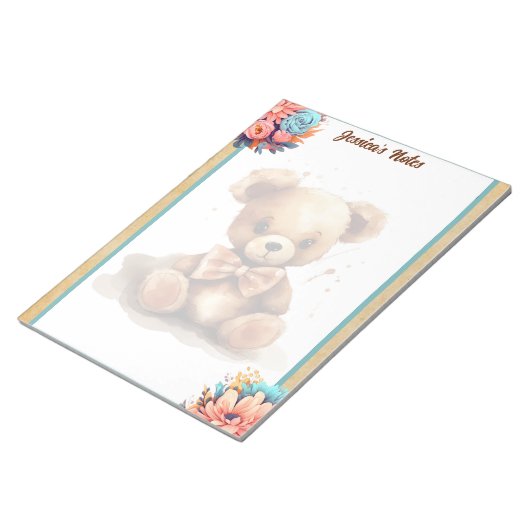 Boho Blue Beer Baby shower Notitieblok (Schuin)