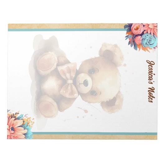 Boho Blue Beer Baby shower Notitieblok (Voorkant)