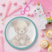 Boho Blue Beer Baby shower Papieren Bordje (Feest)