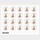 Boho Blue Beer Baby shower Ronde Sticker (Vel)