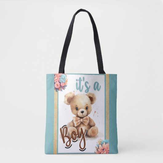 Boho Blue Beer Baby shower Tote Bag (Voorkant)